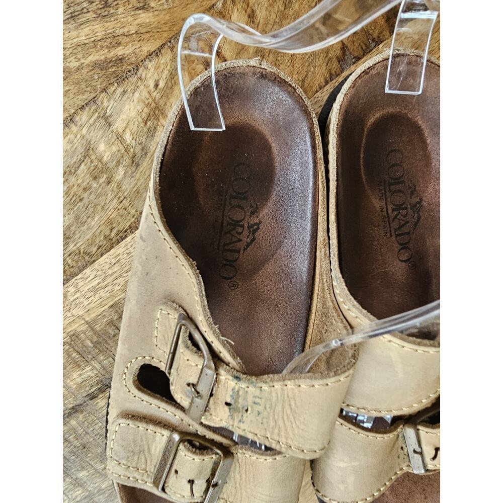 Colorado Leather Slip on Slides Sandals Size US 10 Women's Made in Spain - Picture 3 of 10